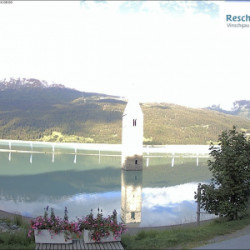 Webcam Reschensee / 3 Länder Trails Nauders